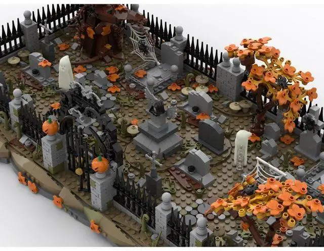 Alt view image 3 of 3 - ZITIANYOUBUILD Custom MOC-118177 Medieval Haunted Cemetery (2025 Parts) Toys Gift for Christmas