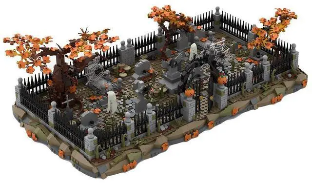 Main image of ZITIANYOUBUILD Custom MOC-118177 Medieval Haunted Cemetery (2025 Parts) Toys Gift for Christmas
