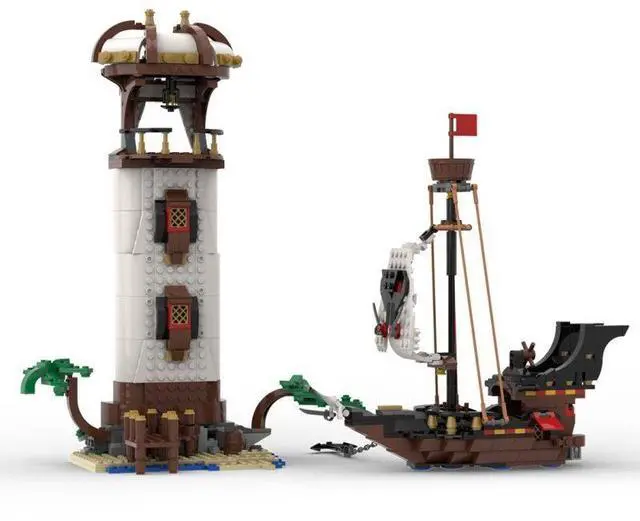 Alt view image 2 of 2 - ZITIANYOUBUILD Custom MOC-84541 Pirate Island Lighthouse 807+  Pieces Building Toys Set
