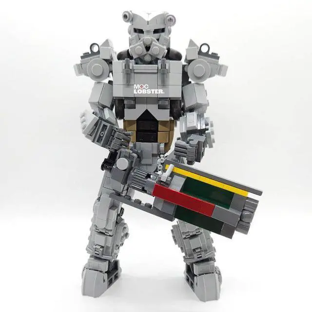 Main image of ZITIANYOUBUILD Custom MOC-182180 Fully Articulated T-60 Mecha Warrior Building Blocks 569 Parts