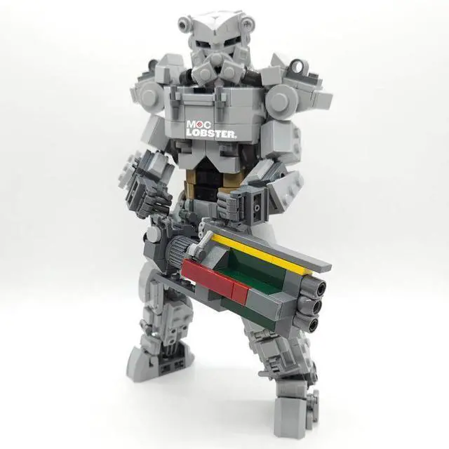 Alt view image 2 of 3 - ZITIANYOUBUILD Custom MOC-182180 Fully Articulated T-60 Mecha Warrior Building Blocks 569 Parts