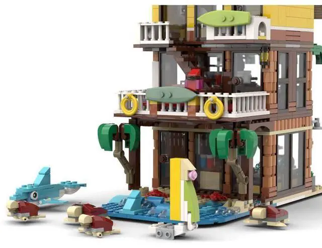 Alt view image 3 of 3 - ZITIANYOUBUILD Custom MOC-68006 Tiki Surf Bar 1085 Parts Toys Gift Perfect for christmas