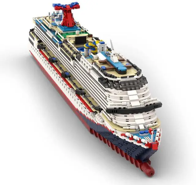 Alt view image 2 of 3 - ZITIANYOUBUILD Custom MOC-67085 & MOC-174910 Carnival Dream Cruise Ship 1:400 scale 3631 Parts