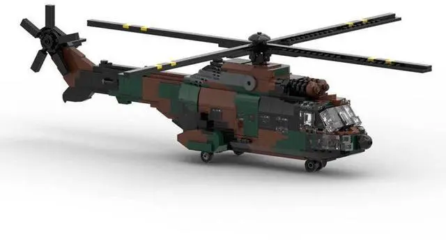 Main image of ZITIANYOUBUILD Custom MOC-167061 AS 532 European Helicopter Military Blocks Set (1051 Parts)