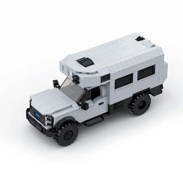 Alt view image 2 of 3 - ZITIANYOUBUILD Custom MOC-136462 Caravan Model (606 Parts/Grey) Toys Gift for Christmas