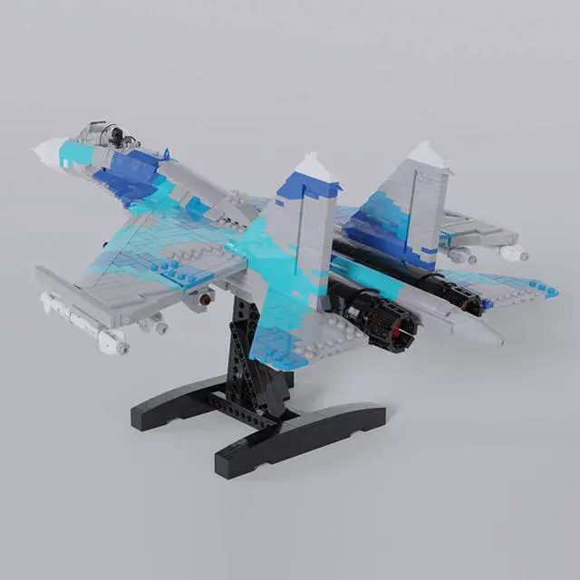 Alt view image 3 of 3 - ZITIANYOUBUILD Custom MOC-170244 Sukhoi Su-27 Russian Supersonic Fighter Set (1861 Parts)