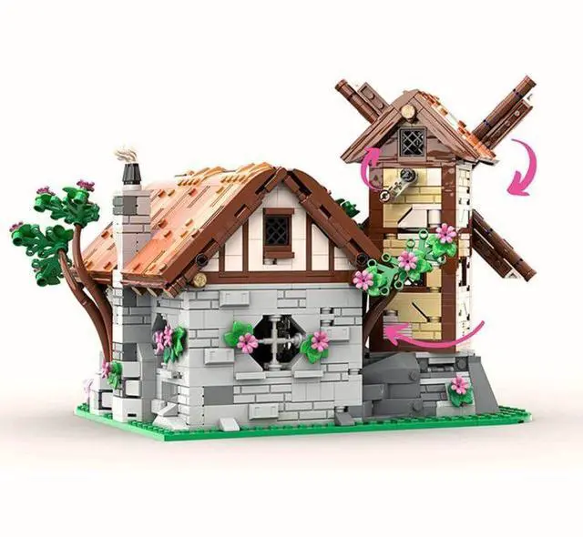 Alt view image 3 of 3 - ZITIANYOUBUILD Custom MOC-201861 Blacksmiths Breeze Medieval-Style Blocks Set (1711 Parts)