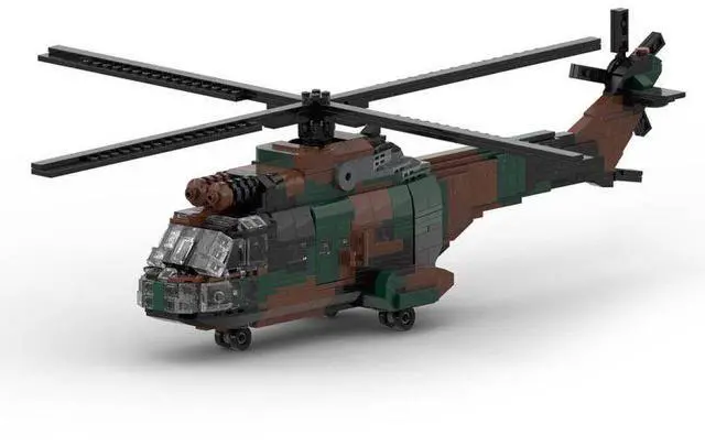Main image of ZITIANYOUBUILD Custom MOC-122710 SA330 Transport Helicopter Model (933 Parts) Toys Gift