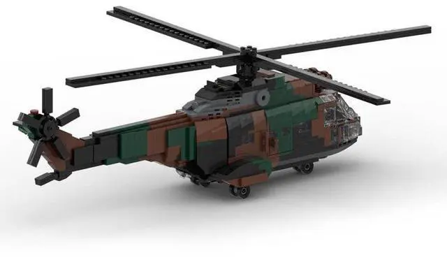 Alt view image 3 of 3 - ZITIANYOUBUILD Custom MOC-122710 SA330 Transport Helicopter Model (933 Parts) Toys Gift