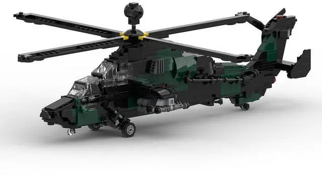 Main image of ZITIANYOUBUILD Custom MOC-177490 EC 665 Tiger Armed European Helicopter Military 969 Parts