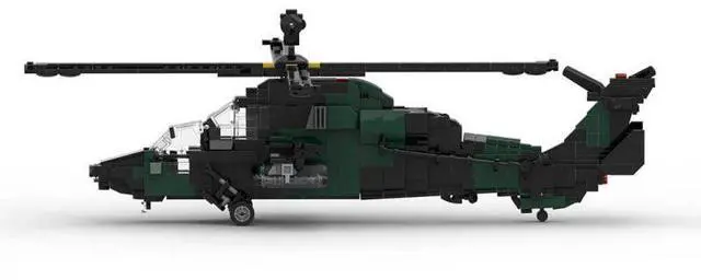 Alt view image 3 of 3 - ZITIANYOUBUILD Custom MOC-177490 EC 665 Tiger Armed European Helicopter Military 969 Parts