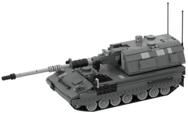 Main image of ZITIANYOUBUILD Custom MOC-24831 Pzh-2000 Self-Propelled Howitzer Model (1241 Parts/Gray)