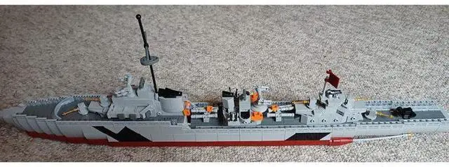 Alt view image 2 of 2 - ZITIANYOUBUILD Custom MOC-57481 1/200 German Z43 Large Destroyer 1529 Parts Toys Gift