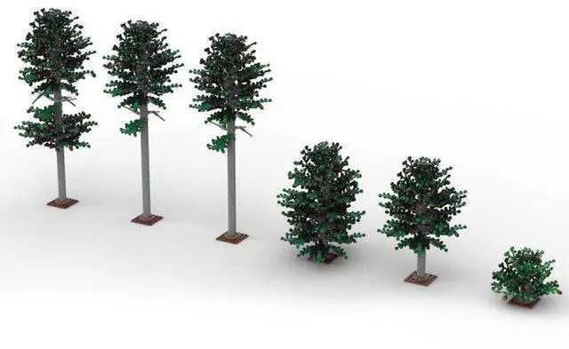 Main image of ZITIANYOUBUILD Custom MOC-102481 Norway Pine Tree Set Trains Sand Table Scene 1916 Parts