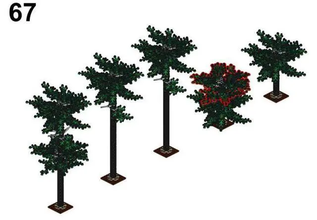 Alt view image 3 of 3 - ZITIANYOUBUILD Custom MOC-102481 Norway Pine Tree Set Trains Sand Table Scene 1916 Parts