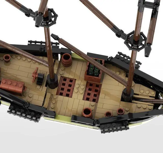 Alt view image 2 of 3 - ZITIANYOUBUILD Custom MOC-119781 Merchant Ship Medieval Pirate Theme 888 Parts Toys Gift
