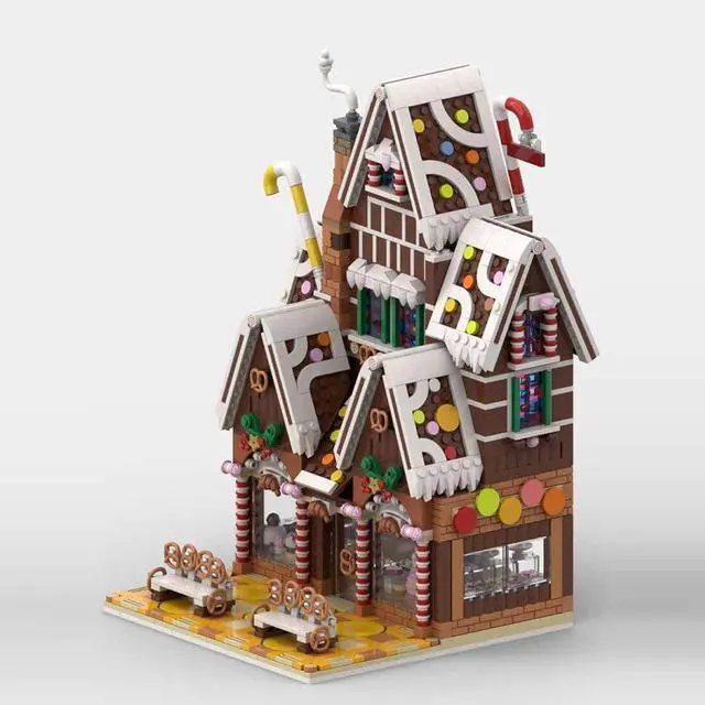 Alt view image 2 of 3 - ZITIANYOUBUILD Custom MOC-199764 Winter Village Pastry Shop for Christmas 1904 Parts