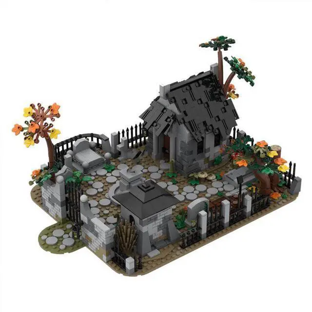 Main image of ZITIANYOUBUILD Custom MOC-82593 Medieval Graveyard Shop Shaped Small Particle 1194 Parts