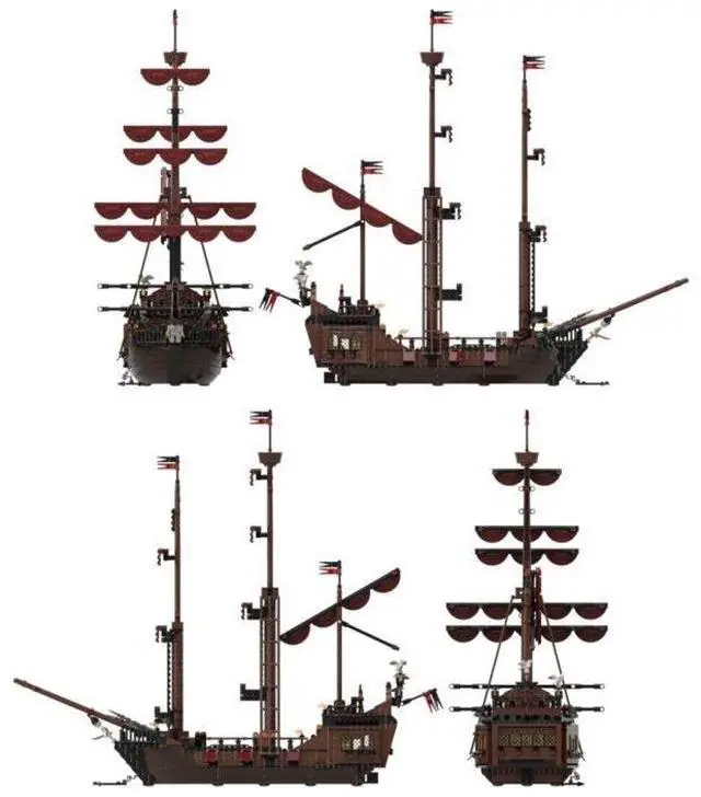 Alt view image 2 of 3 - ZITIANYOUBUILD Custom MOC-116561 Loup de Mer Pirate Ship (1089+ Parts) Toys Gift for Christmas