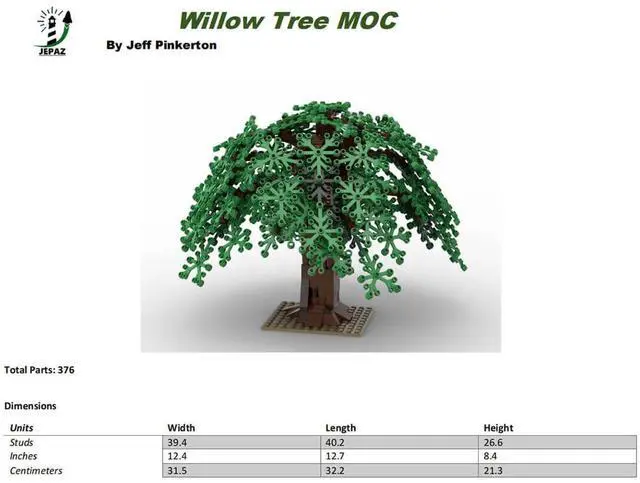 Alt view image 2 of 3 - ZITIANYOUBUILD Custom MOC-102188 Willow Tree Trains Sand Table Scene 376 Parts for Christmas