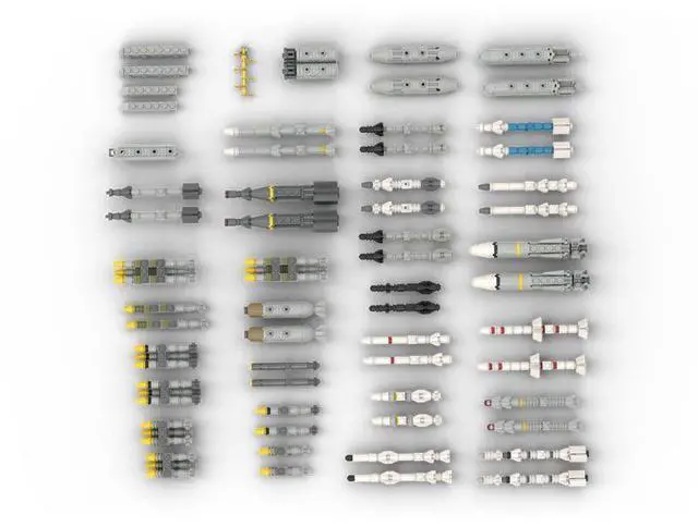 Alt view image 2 of 3 - ZITIANYOUBUILD Custom MOC-67479 Aircraft Weapon Pack for 1/35 Scale Aircraft Building 1386PCS
