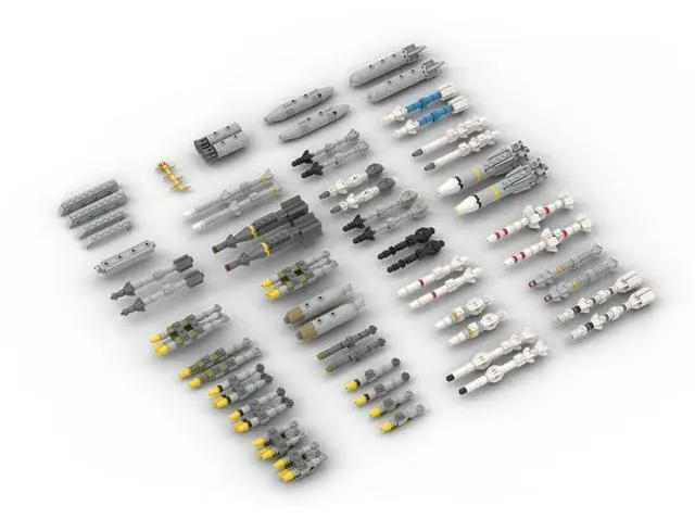 Alt view image 3 of 3 - ZITIANYOUBUILD Custom MOC-67479 Aircraft Weapon Pack for 1/35 Scale Aircraft Building 1386PCS