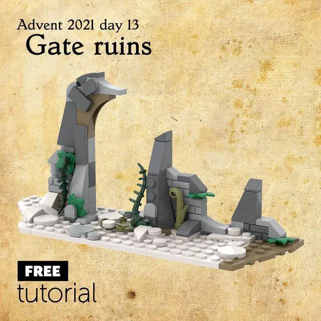 Main image of ZITIANYOUBUILD Custom MOC-96363 Medieval Gate Ruins 89 Parts Building Toys Gift for Christmas