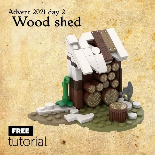 Alt view image 2 of 3 - ZITIANYOUBUILD Custom MOC-96252 Medieval Wood Shed 90 Parts Building Toys Gift for Christmas