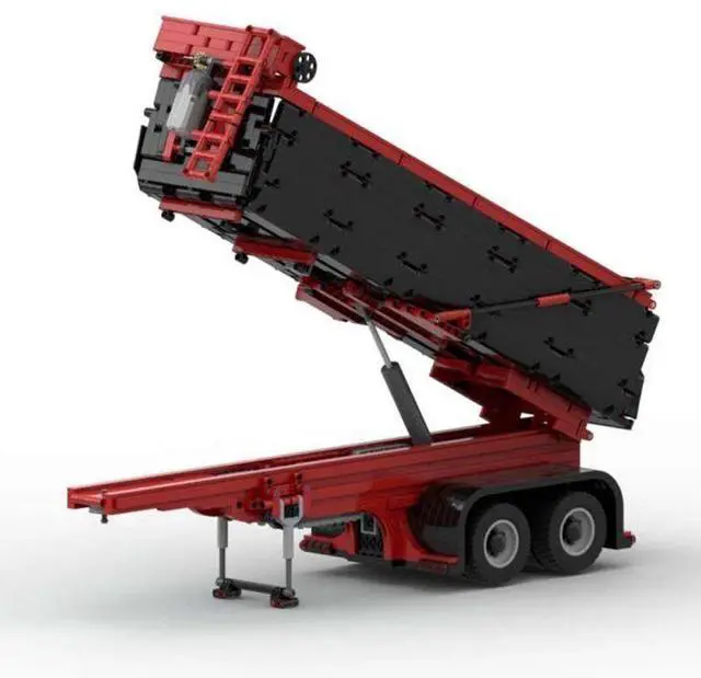 Main image of ZITIANYOUBUILD Custom MOC-93339 Red & Black Dump Trailer 1748 Parts Toys Gift for Christmas