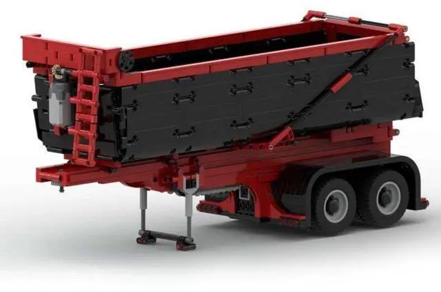Alt view image 2 of 3 - ZITIANYOUBUILD Custom MOC-93339 Red & Black Dump Trailer 1748 Parts Toys Gift for Christmas