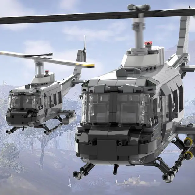 Alt view image 2 of 3 - ZITIANYOUBUILD Custom MOC-74181 Bell UH-1 Iroquois  HUEY 988 Parts Toys Gift for Christmas