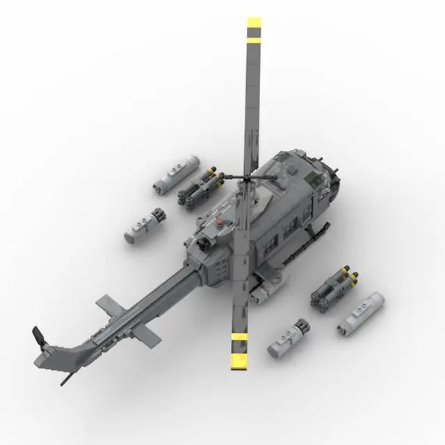 Alt view image 3 of 3 - ZITIANYOUBUILD Custom MOC-74181 Bell UH-1 Iroquois  HUEY 988 Parts Toys Gift for Christmas
