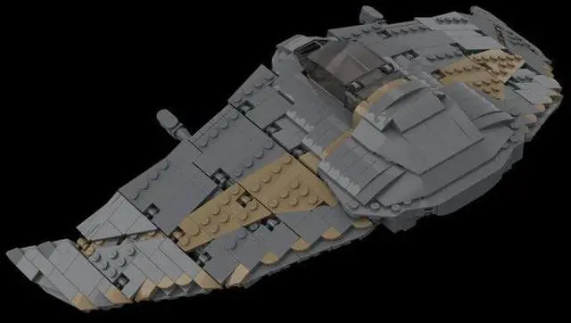 Alt view image 3 of 3 - ZITIANYOUBUILD Custom MOC-126538 Goauld Death Glider Sci-fi Battleship Model  645 Parts