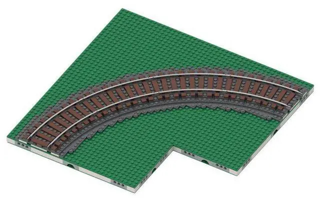 Main image of ZITIANYOUBUILD Custom MOC-124104 MILS Ballasted R40 Curve Train Track Model 663 Parts