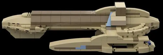 Alt view image 2 of 3 - ZITIANYOUBUILD Custom MOC-117482 Karemma Ship Sci-Fi Battleship Model 400 Parts for Christmas