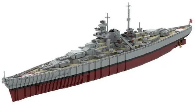 Main image of ZITIANYOUBUILD Custom MOC-183933 1/200 Scale WWII German Bismarck Large Battleship(5170PCS)