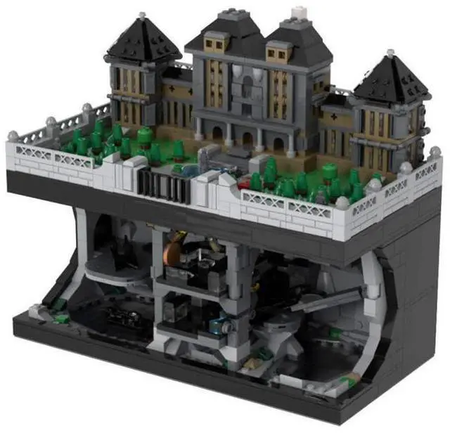 Alt view image 4 of 7 - ZITIANYOUBUILD Custom MOC-190650 Gothic Manor and Hidden Base Building Blocks (1613PCS)