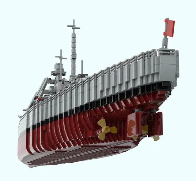 Alt view image 6 of 7 - ZITIANYOUBUILD Custom MOC-183933 1/200 Scale WWII German Bismarck Large Battleship(5170PCS)