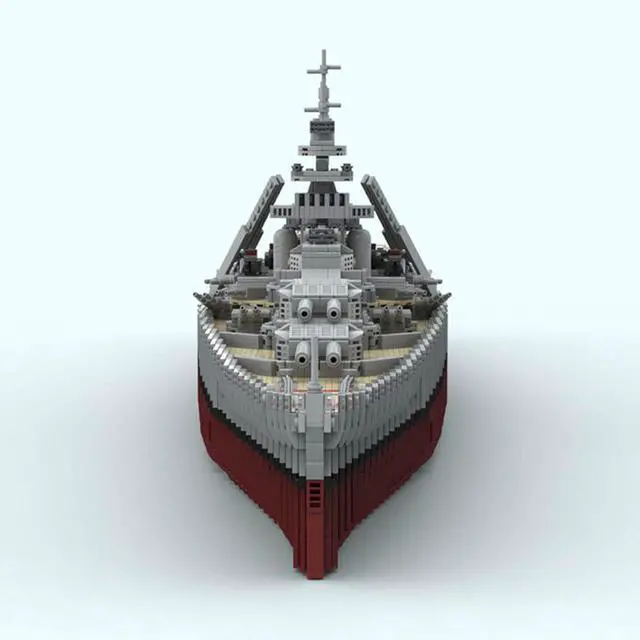 Alt view image 5 of 7 - ZITIANYOUBUILD Custom MOC-183933 1/200 Scale WWII German Bismarck Large Battleship(5170PCS)
