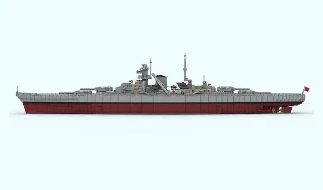 Alt view image 4 of 7 - ZITIANYOUBUILD Custom MOC-183933 1/200 Scale WWII German Bismarck Large Battleship(5170PCS)