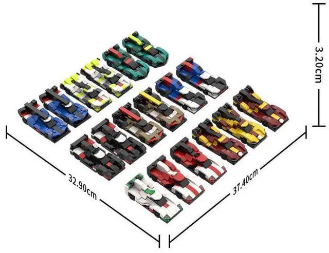 Alt view image 2 of 6 - ZITIANYOUBUILD Custom MOC-213123 2025 WEC Hypercar Grid 5 wide Building Blocks (1955PCS)