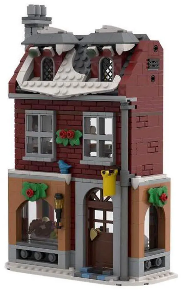 Alt view image 5 of 6 - ZITIANYOUBUILD Custom MOC-154035 Winter Village  Main Street Bakery Building Blocks Set 621PCS