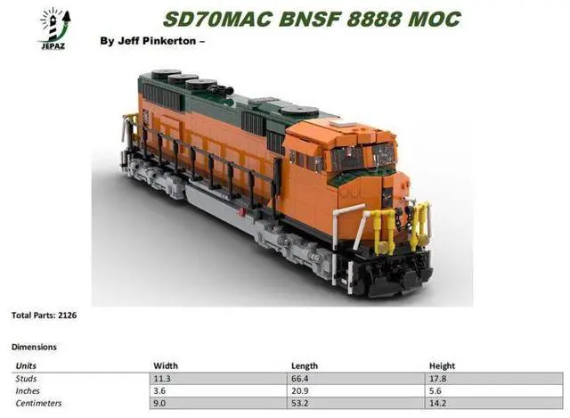Alt view image 4 of 6 - MOC-148531 Burlington Northern Santa Fe(BNSF) SD70MAC Dynamic Version 212116 PCS