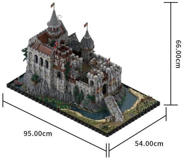 Alt view image 3 of 6 - Custom MOC-206892 Medieval Castle Building Blocks Set (21090PCS) Building Toys