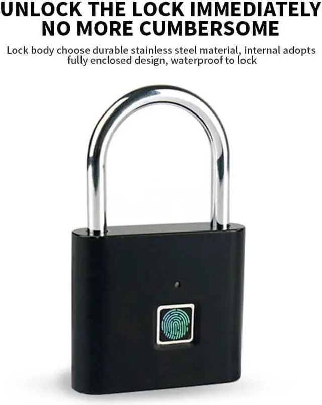Main image of 1pc Mini Smart Fingerprint Padlock, Waterproof Security Door Lock, Antitheft Keyless USB Rechargeable Lock For Suitcase Luggage Gift For Birthday/Easter/Boy/Girlfriends