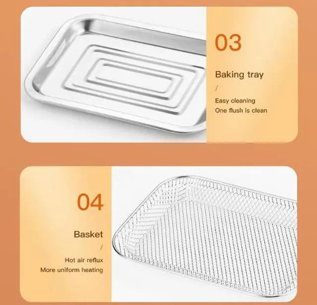 Alt view image 7 of 7 - Air fryer Smart electric fryer Electric oven 15L air fryer 10-in-1 Digital Rotisserie Dehydrator Fryers Combo with Racks, 1400W Oil-less Air Fryer Combo With 4 Accessories