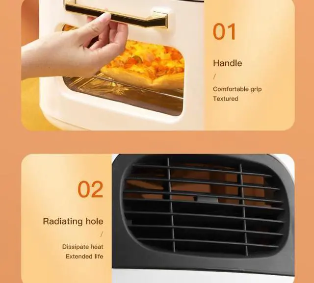 Alt view image 6 of 7 - Air fryer Smart electric fryer Electric oven 15L air fryer 10-in-1 Digital Rotisserie Dehydrator Fryers Combo with Racks, 1400W Oil-less Air Fryer Combo With 4 Accessories