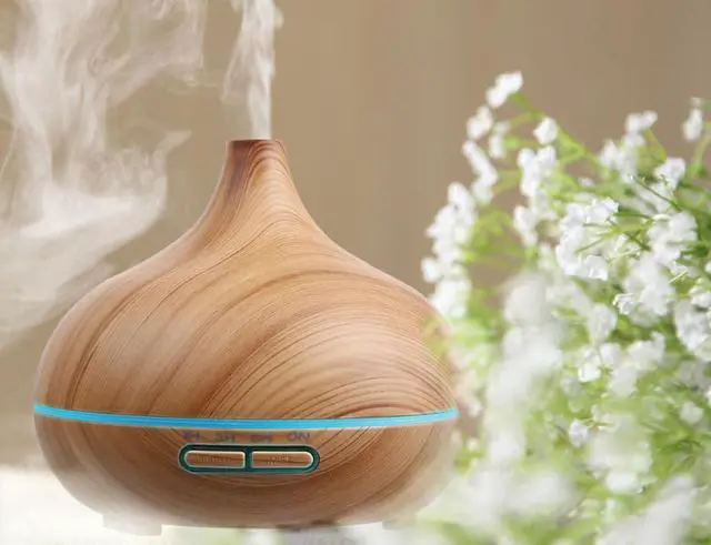 Alt view image 3 of 7 - Wood grain aromatherapy machine Essential oil mute office home gift ultrasonic humidifier remote control aromatherapy machine
