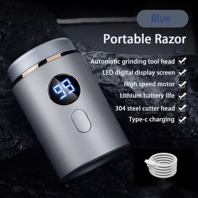 Alt view image 3 of 7 - Mini Portable Electric Shaver, 2025 Upgrade Men's Portable Mini Travel Shaver, USB Rechargeable Ipx-7 Waterproof Electric Razor for Car, Travel