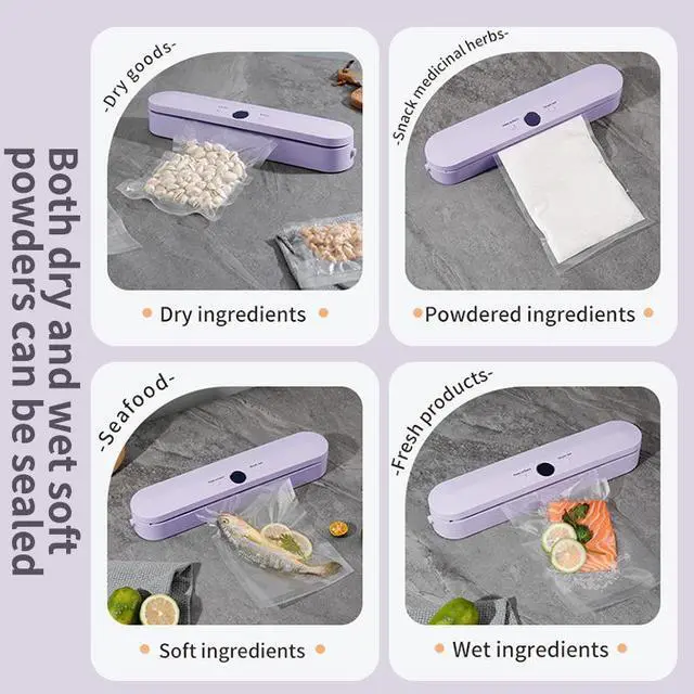 Alt view image 2 of 7 - Wireless charging vacuum sealing machine Food preservation packaging machine Vacuum sealing machine Small plastic sealing machine